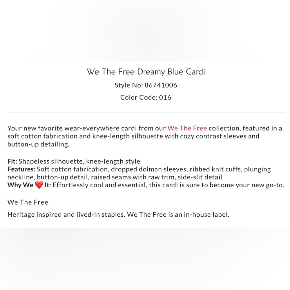 NWT Free People S We The Free Dreamy Blue Cardigan in Cuban Sand Tan New $148 - Picture 4 of 8